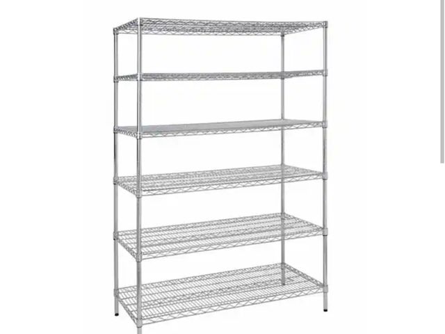 Lot 96-174337 - HDX
6-Tier Commercial Grade Heavy Duty Steel Wire Shelving Unit in Chrome (72 in. W x 72 in. H x 24 ...
