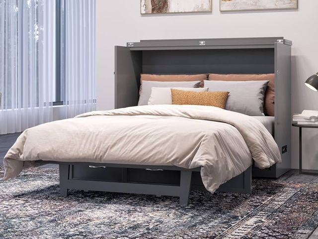 Lot 96-166137 - AFI, Northfield Murphy Bed Chest Full with 6" Mattress, Storage Drawer &amp; Built-in USB Charger, G...
