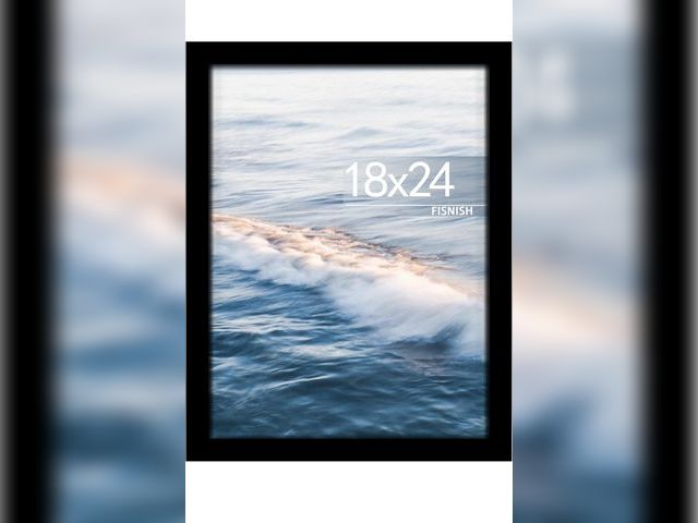 Lot 96-211472 - 18x24 Picture Frame, Black 18 x 24 Floating Glass  Frame for Horizontal or Vertical Wall Mounting, 1...