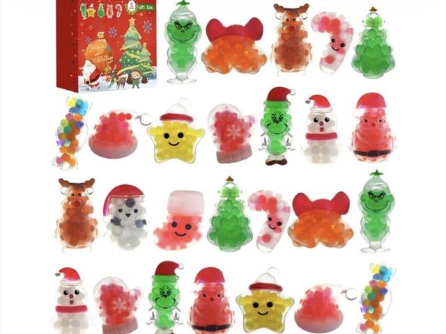 Lot 96-211197 - 28PCS Christmas Squishies Toys,Stress Ball Fidget Toys for Stress Relief Anxiety,Christmas Party Fav...