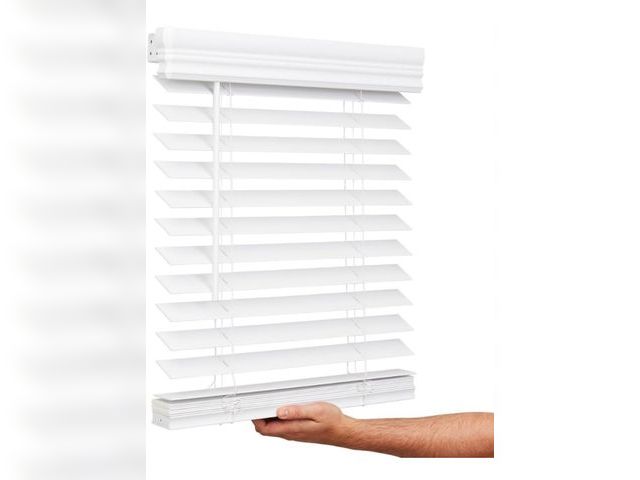 Lot 96-163366 - Lotus &amp; Windoware Cordless, 2 Inch Faux Wood Blind, 30" Wide x 48" Long, Window Blinds, Blinds &...