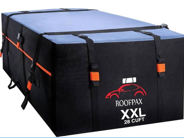 Lot 96-210064 - RoofPax XXL 28 cuft Car Rooftop Cargo Carrier Bag Extra Waterproof Car Roof Storage with 10 Heavy Du...