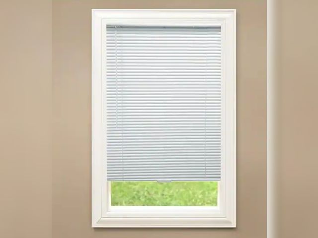 Lot 96-166715 - White Cordless Room Darkening Vinyl Mini Blinds with 1 in. Slats-58.5 in. W x 48 in. L (Actual Size ...