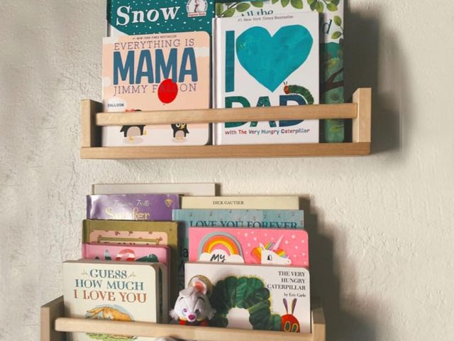Lot 96-187945 - Gneric Floating Shelves for Wall, Burlywood Nursery Book Shelves, 15.7 inch Kids Bookshelf, Wall She...