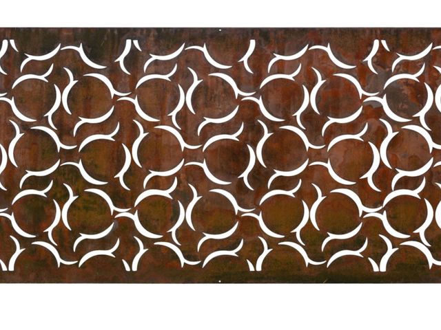 Lot 96-147210 - Natural Screens by Be Metal Be Cannonball Laser Cut Decorative Steel Privacy Screen/Panel ‘ew