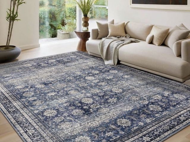 Lot 96-233146 - Towallmark Area Rugs, Washable Non Slip Rug, Low Pile Vintage Distressed Carpet, Stain Resistant Ind...