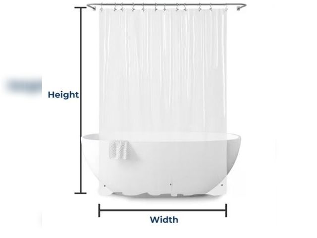 Lot 96-232931 - Yiannan Clear PEVA Shower Curtain Liner, Rustproof Grommets, Waterproof, 3 Magnet  Size unknown New