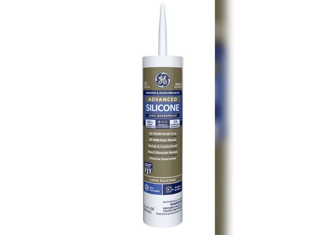 Lot 96-182395 - GE Advanced Silicone Window &amp; Door Sealant, 1, White 10.1 oz Cartridge

New