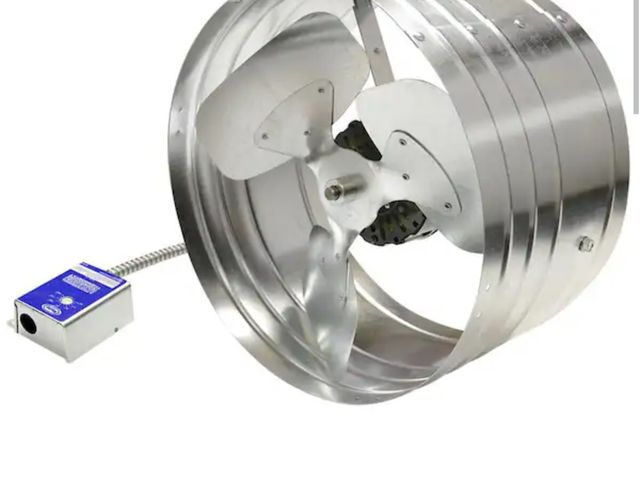 Lot 96-172980 - Master Flow 1450 CFM SIlver Electric Powered Gable Mount Electric Attic Fan New MSRP $109