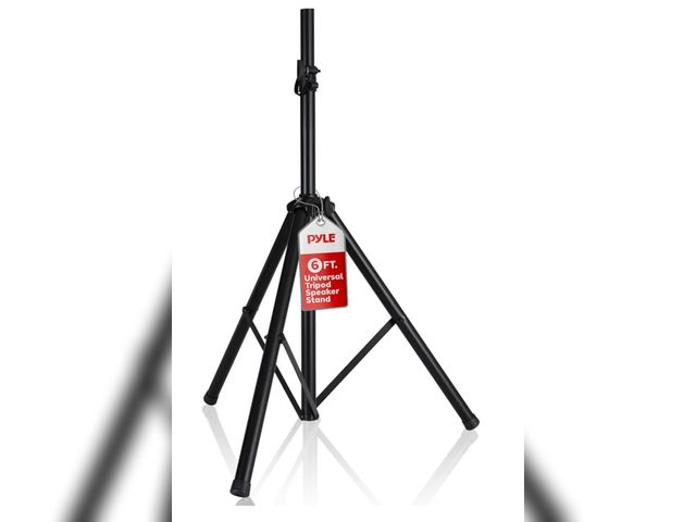 Lot 96-174260 - PYLE-PRO Universal Speaker Stand Mount Holder - 6’ft Heavy Duty Tripod w/Telescoping Height Adjustme...