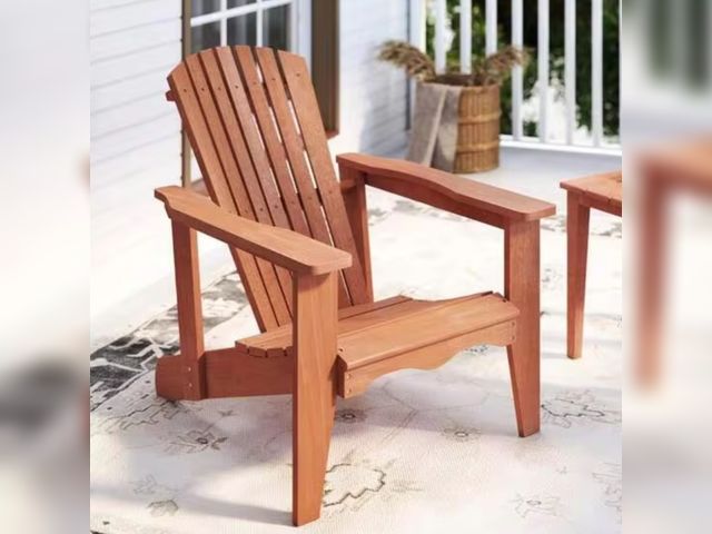 Lot 96-27670 - Solid Wood Adirondack Chair With High Backrest And Wide Armrests New