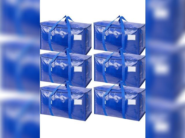 Lot 96-173300 - TICONN 6 Pack Extra Large Moving Bags with Zippers &amp; Carrying Handles, Heavy-Duty Storage Tote M...