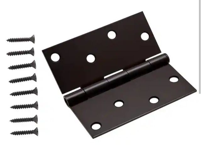 Lot 96-227371 - 3 Pack Everbilt 4 in. Square Corner Dark Oil- Rubbed Bronze Door Hinge New