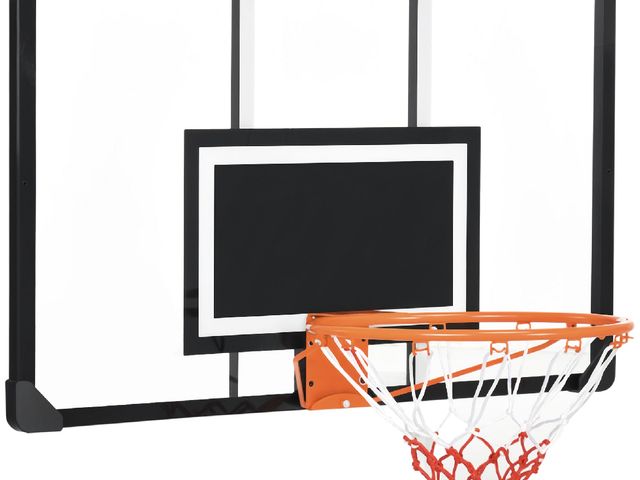 Lot 96-160412 - Soozier Wall Mounted Basketball Hoop with 45" x 29" Shatter Proof Backboard, Durable Rim and All-Wea...