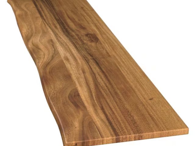 Lot 96-174362 - Hampton Bay 8 ft. L x 25 in. D Finished Saman Solid Wood Butcher Block Countertop in with Live Edge ...