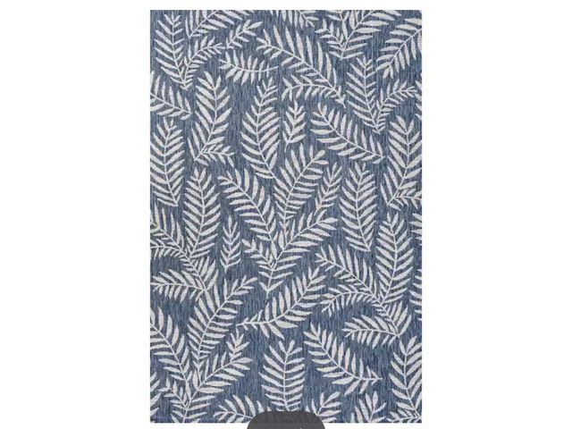 Lot 96-232694 - JONATHAN Y Nevis Palm Frond Navy/Ivory 8 ft. x 10 ft. Indoor/Outdoor Area Rug New Msrp $161.06