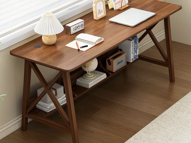JDCBidding.com - Lot 96-207237 - Extra Long Desk with Bookshelf ...