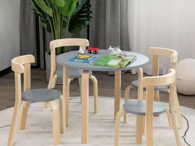 Lot 96-197846 - Montessori Wooden Kids Desk &amp; Chair Set New