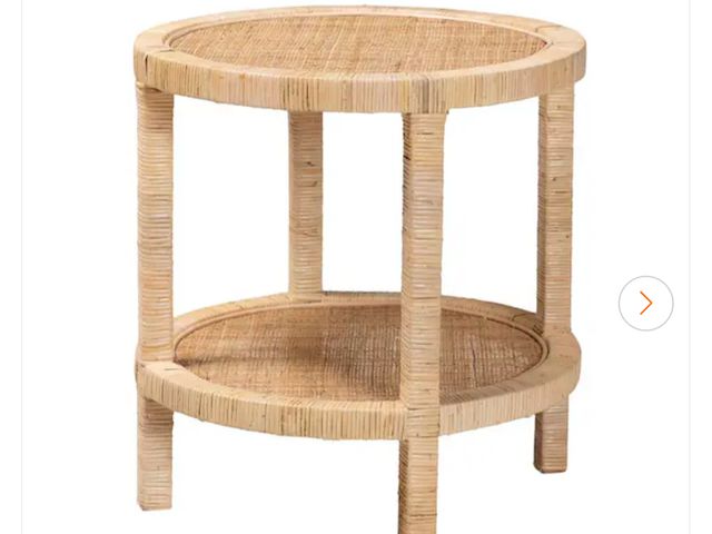 Lot 96-155918 - bali &amp; pari 
Bella 24 in. Natural Round Rattan End Table New MSRP $188