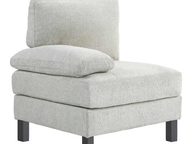 Lot 96-159397 - HOMCOM Left Side Module for Modular Sectional Sofa, Upholstered Armchair with Wood Legs and Pocket S...