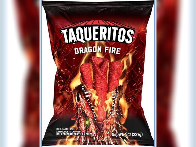 Lot 96-197458 - Taqueritos Dragon Fire, Spicy Rolled Corn Tortilla Chips, 8 oz (Pack of 12)