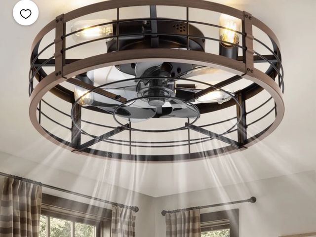 Lot 96-230665 - Lokivas 20in Flush Mount Ceiling Fans with Light, Quiet DC Motor, 6 Speeds &amp; Remote Control New ...