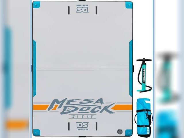 Lot 96-174873 - Driftsun 10ft x 6.5ft Mesa Dock Inflatable Floating Water Platform MSRP $519.99 New