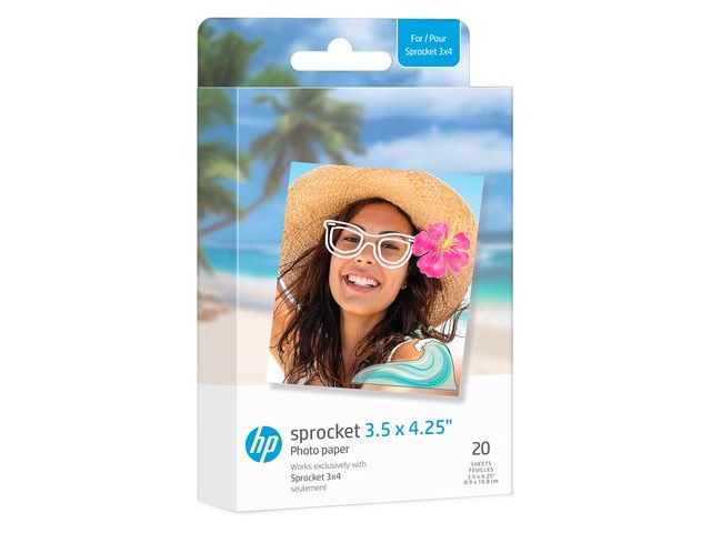 Lot 96-192957 - HP Sprocket 3.5 x 4.25” Zink Sticky-backed Photo Paper (20 Pack) Compatible with HP Sprocket 3x4 Pho...