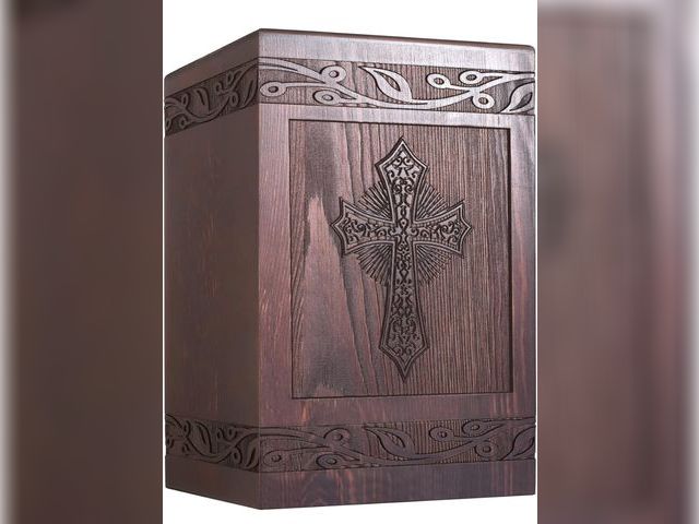 Lot 96-181105 - Cremation Urns for Human Ashes Adult Male Female, Wooden Carved Cross Urns Box and Casket for Ashe M...
