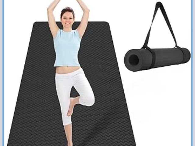 Lot 96-180876 - CAMBIVO Extra Wide Yoga Mat for Women and Men (72"/84"x 32"x 1/4") TPE Workout Mat, Non-slip Large E...