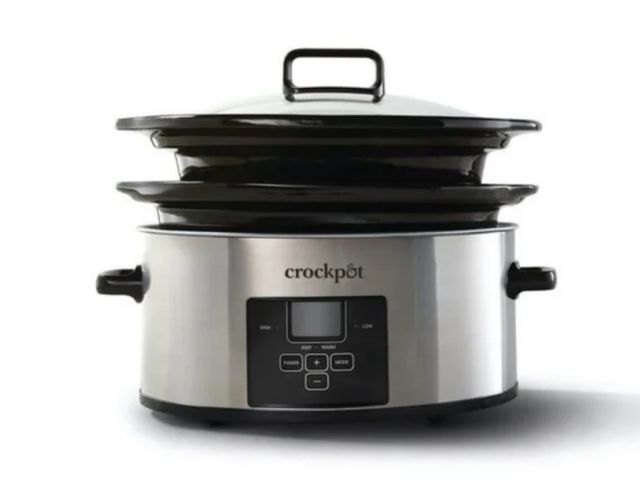 Lot 96-183941 - Crockpot Programmable Choose-a-Crock Slow Cooker, Stainless Steel
New 
MSRP $125.29