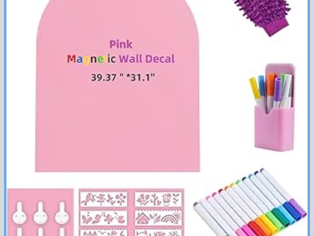 Lot 96-187479 - 39.37 x 31.1 Pink Arch Magnetic Wall Decal Strong Adhesive Magnet Strength Self Adhesive Magnetic Pl...