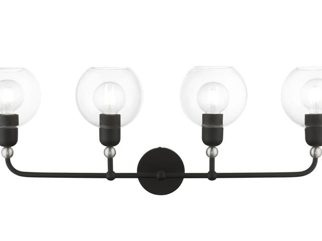 Lot 96-190731 - Livex Lighting, 16975-04, Downtown, Large Sphere Vanity Sconce, Black with Brushed Nickel
New 
MSRP ...