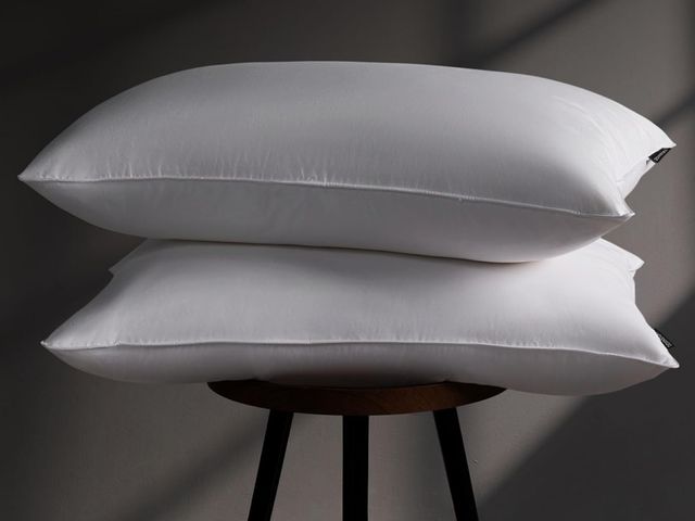 Lot 96-190632 - Goose Feather Down Pillow King Size Set of 2, 100% Cotton Hotel Collection Bed Pillows for Sleeping,...
