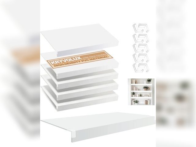 Lot 96-221778 - 5 Pcs Wire Rack Covers 24x16x2.5 inch PVC Pantry Shelf Cover 0.31 inch Thick Removable Closet Wire R...
