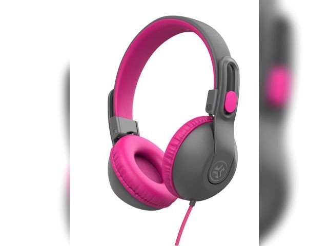 Lot 96-166334 - JLab JBuddies Studio 2 Kids On-ear Headphones, Gray/Pink

New