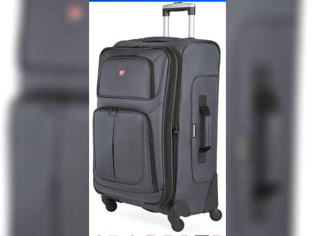 Lot 96-175157 - SwissGear Sion Softside Expandable Luggage, Dark Grey, Checked-Medium 25-Inch
varies slightly from p...