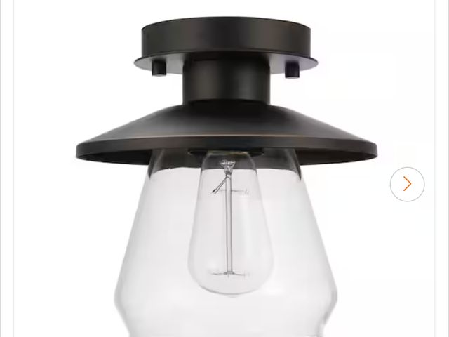 Lot 96-162465 - Globe Electric Nate 1-Light Oil Rubbed Bronze Semi-Flush Mount Ceiling Light with Clear Glass Shade ...