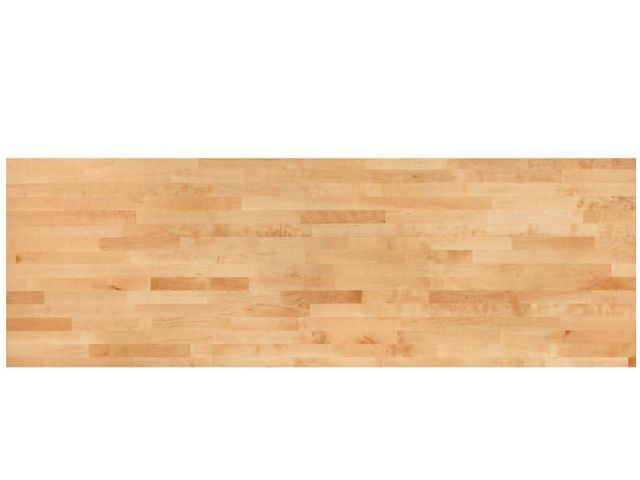 Lot 96-171956 - Hampton Bay 5 ft. L x 30 in. D Finished Engineered Birch Butcher Block Desktop Countertop with Stand...