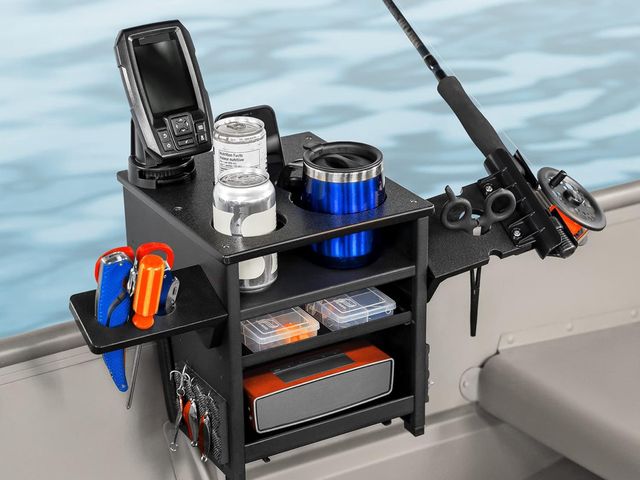 Lot 96-188064 - Jon Boat Rod Holder and Storage Organizer - John Boat Accessories for Fishing - Fits Boat Gunnels 2....