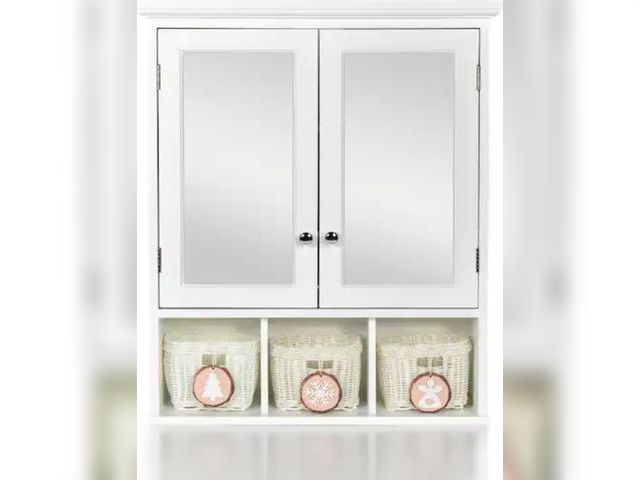 Lot 96-151692 - Tileon
24.75 in. W x 7.5 in. H D x 30.25 in. H Rectangular MDF Medicine Cabinet with Mirror and Adju...
