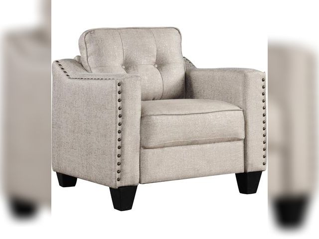 Lot 96-175577 - Eafurn Mid-Century Modern Linen Fabric, Nailhead Armrest Armchair for Living Room, Office MRSP $299
...