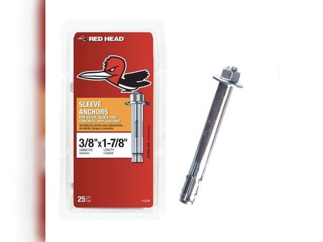 Lot 96-230409 - Red Head
3/8 in. x 1-7/8 in. Hex Sleeve Anchor
New