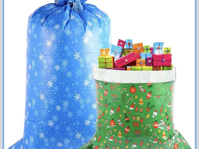 Lot 96-194585 - 10 pack of ysmile Oversized Gift Bag for Christmas, Extra Large Christmas Plastic Bag, 60 Inch Jumbo...