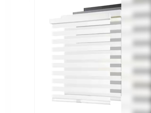Lot 96-174066 - Aosky
Zebra Blinds Cordless Shades-Dual Layer Light Filtering, Day &amp; Night, White Polyester Fabr...