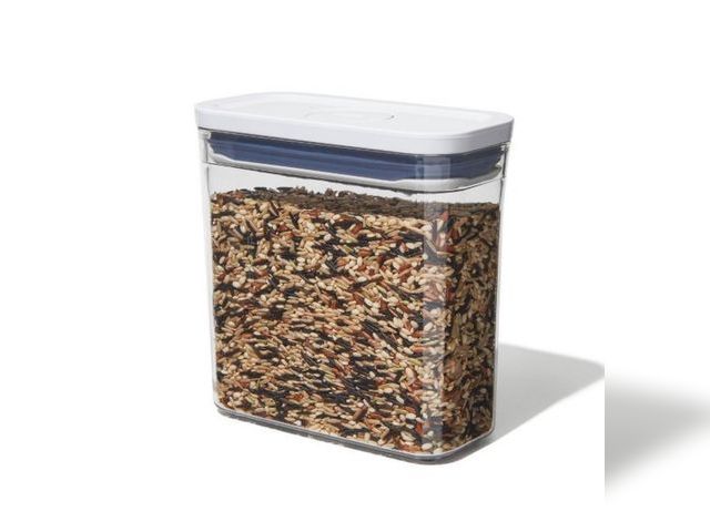 Lot 96-166340 - OXO POP 1.2qt Plastic Slim Rectangle Airtight Food Storage Container White: Dishwasher-Safe, Silicon...