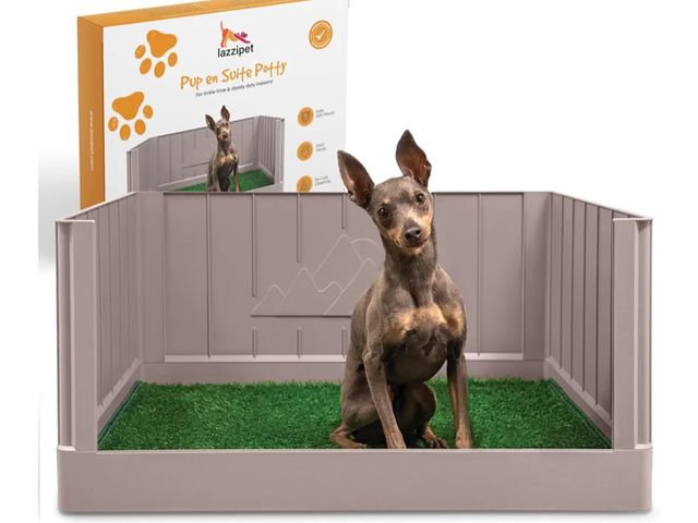 Lot 96-175969 - Pup en Suite Potty - Dog Toilet/Pee Pad Tray with Four Walls + Turf Patch - Indoor Potty Tray for Po...