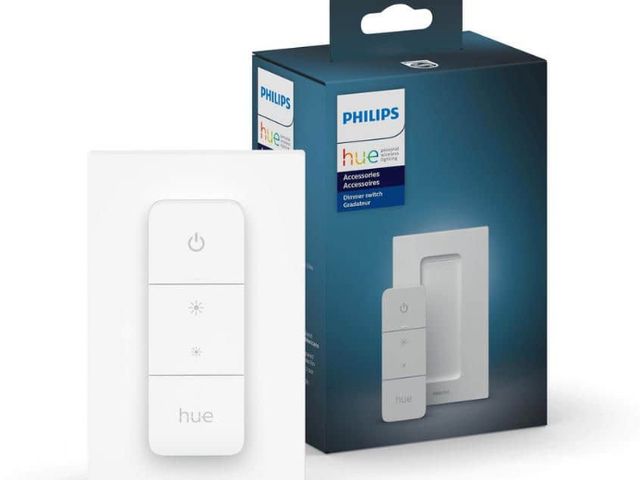 Lot 96-163641 - Philips Hue Smart Dimmer Switch for Hue Lights, White, Works with Alexa and Google Assistant (1-Pack...