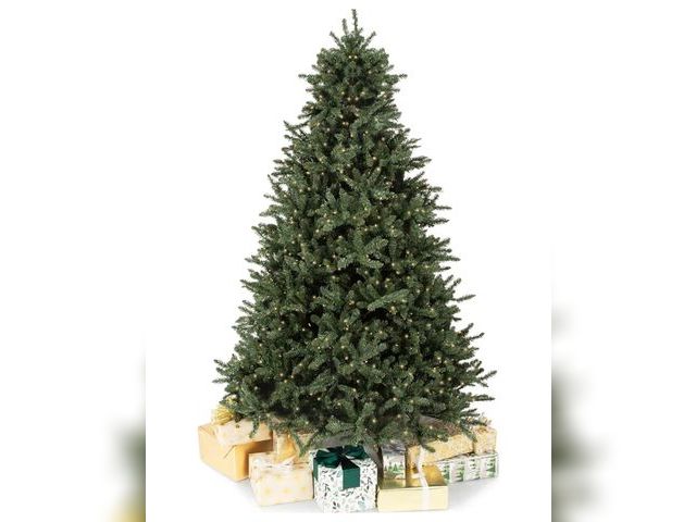 Lot 96-177327 - Papyrus Christmas Tree Approx. 7 ft Pre-Lit Artificial Christmas Tree, Blue Spruce, Warm White Light...