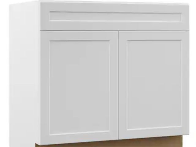 Lot 96-226193 - Hampton Bay
Designer Series Melvern 36 in. W x 24 in. D x 34.5 in. H Assembled Shaker Sink Base Kitc...